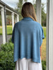 100% Pure Merino Fine Knit Button Poncho